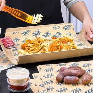 Papier d'emballage pour hamburger personnalisé écologique, papier d'emballage jetable résistant à l'huile pour les frites, les plats à emporter, les restaurants de restauration rapide - Product Image 1