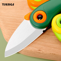 Couteau en céramique pour les chefs et l'industrie alimentaire avec manche en PP et design d'oiseau perroquet pliant pour fruits et cadeaux