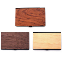 Tarjetero Minimalista de Aluminio y Madera para Hombre, Personalizable con Grabado Láser Xtool, Ideal para Regalos y Tarjetas de Visita