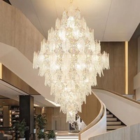 Lustre en cristal Loft moderne à hauteur réglable pour la maison Design d'escalier Villa française Salon ouvert Appartement