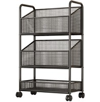 Étagère de rangement pliable pour cuisine, salle de bain, balcon, type sol, 3 niveaux, en fer, durable, écologique, installation facile