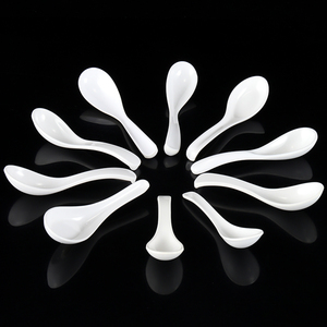 Tùy Chỉnh Melamine Món Ăn Trẻ Em Trắng Muỗng Súp Melamine Muỗng Đặt Dài Xử Lý Muỗng Với Logo - Product Image 4