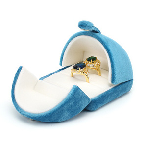 Hot selling double-open velvet necklace box ring box stud earring bracelet pearl set jewelry box packaging customization