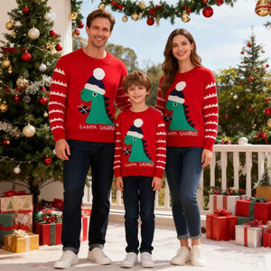 Pull de Noël pour femmes et enfants - Pull tricoté en polyester et rayonne anti-boulochage avec motif de personnage pour l'hiver - Product Image 3