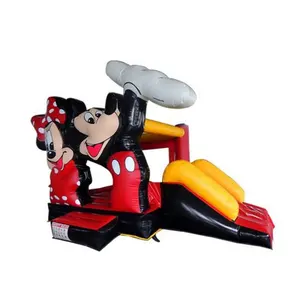 Mainan Anak Pesta Micky Mouse Bouncer Tiup Kastil Goyang Melompat dengan Slide
