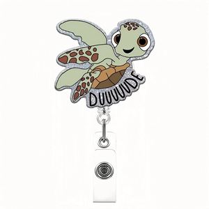 Badge DIY amusant en acrylique avec boucle d'identification facile à dérouler en ABS, fonction de rebond extensible pour thèmes Zoo et sous-marins - Product Image 4