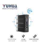 Ordinateur embarqué IPC Core I3/i5/i7 6e-7e génération CPU DDR3 Win10/Linux OS HD VGA 2 LAN 2 COMs Mini PC industriel sans ventilateur WiFi
