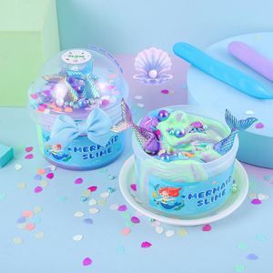 Set de Slime Amarillo Sirena de 200ml con Efecto Helado, Juguete Educativo de Descompresión para Niños, Set DIY - Product Image 2