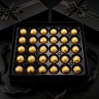 Plateau à chocolat hexagonal de luxe écologique en PET de qualité alimentaire, 24 cavités, pour emballage de desserts et bonbons