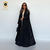 Zaynab Jalabiya manches conception cristaux de Dubaï Maroc femmes robe ouverte Abaya ensemble Abaya femmes robe musulmane