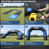 Arche gonflable publicitaire pour événements extérieurs, course, imperméable, durable, résistante aux intempéries et au soleil, installation facile, arche de ligne d'arrivée