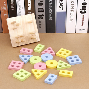 Juego educativo Montessori para niños en edad preescolar, rompecabezas de clasificación de formas geométricas de madera, Juguetes Divertidos para niños pequeños, caja de embalaje para bebés - Product Image 4