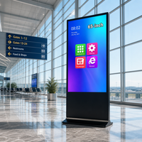 Máquina de Publicidad LCD Vertical Ultra HD de 65 Pulgadas, Kiosco Digital con Sistema Operativo Android RK3566, WiFi, Bluetooth y Soporte para Pantalla Dividida