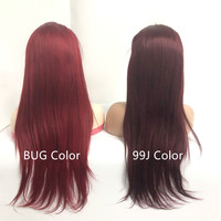 Perruque Lace Front Wig naturelle bordeaux 99j, 13x4 couleurs, cheveux humains, Body lisse, Deep Water Wave