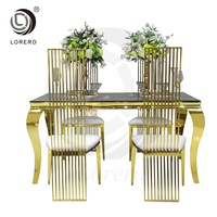 Table rectangulaire en acier inoxydable pour mariage, hôtel, événement, fête