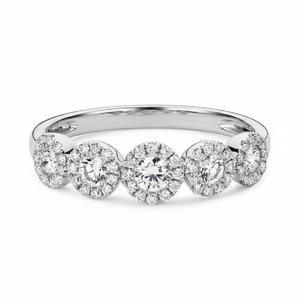 Women's 14K White Gold 0.60TCW Classic Engagement <b>Ring</b> with Real Round Diamond and Prong Setting - Product Image 2