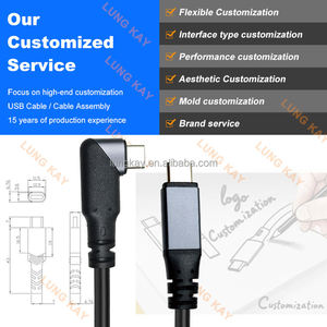 สายเคเบิล LUNG KAY 10 เมตร แบบ USB-C ต่อ USB-C หัวงอ 90 องศา พร้อมรีพีทเตอร์ รองรับการชาร์จเร็ว 100W ถ่ายโอนข้อมูล 4K60Hz สำหรับแล็ปท็อป โทรศัพท์ และกล้อง - Product Image 4