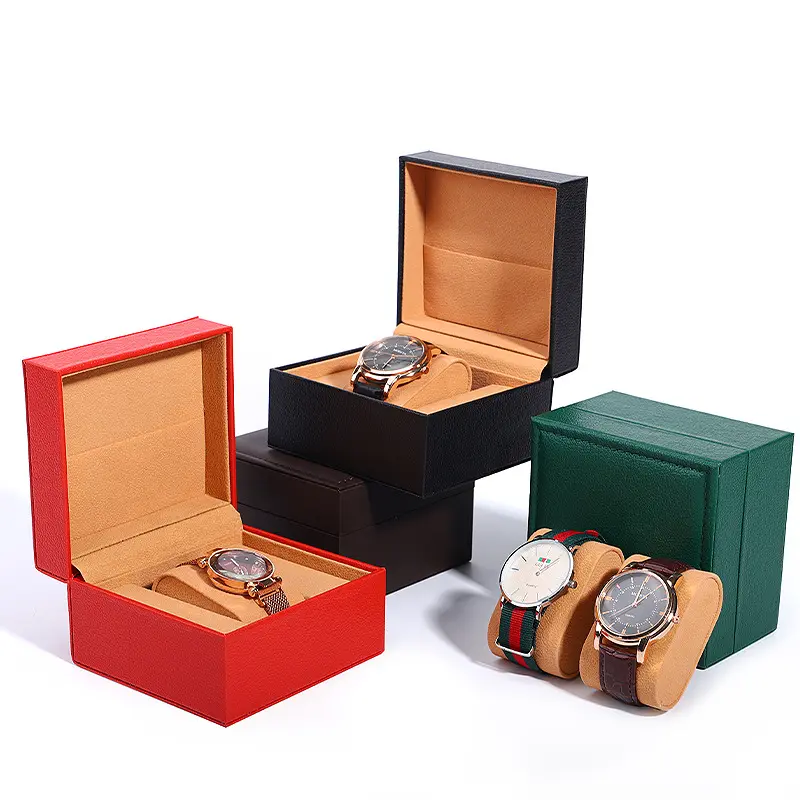 Neuheiten Green Watch Box Uhr und Schmuck Organizer Box Pu Leder Geschenk boxen für Uhren