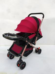Dossier réglable tuyau de couleur or avec plateau alimentaire réversible usine abordable et pas cher poussette bébé - Product Image 4