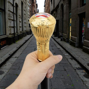 Bâton de marche en alliage d'or luxueux pour gentleman avec motif américain cadeau d'anniversaire de voyage en plein air à la mode et portable - Product Image 4