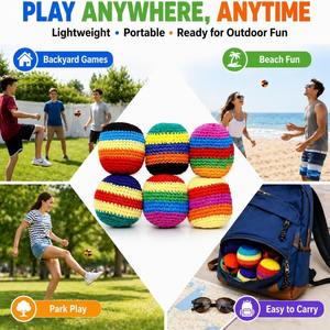 Balles de sport tricotées professionnelles <span class=keywords><strong>en</strong></span> gros pour enfants, prix abordable, balles tricotées douces et colorées faites à la main, pendentifs - Product Image 6