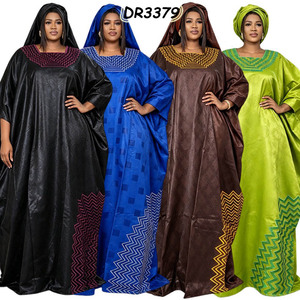 Nouvelle Arrivée 2026 – <span class=keywords><strong>Robe</strong></span> Longue Décontractée Africaine <span class=keywords><strong>Boubou</strong></span> à Motifs Floraux en <span class=keywords><strong>Bazin</strong></span> Brocart pour l'Été et l'Automne - Product Image 1