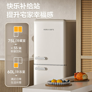 Réfrigérateur à double porte rétro Ben Jerry, silencieux, à économie d'énergie, refroidissement direct, capacité de 118 L, pour la maison - Product Image 5