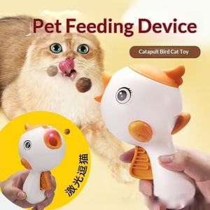 Mainan Dispenser Camilan Kucing Interaktif dengan Laser Pointer dan Pelontar Makanan, Mainan <span class=keywords><strong>Puzzle</strong></span> untuk Latihan Kucing - Product Image 3