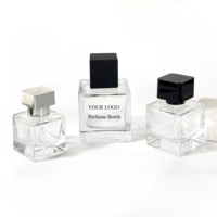 À vendre : Flacon de parfum en verre de luxe sur mesure, forme cube, 30 ml, 50 ml, 100 ml, avec atomiseur.