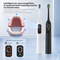 Brosse à dents électrique sonique intelligente BSCI FDA avec écran couleur, capteur de pression, minuteur, brosse à dents sonique électrique