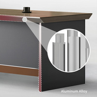 Bureau de direction moderne avec armoire latérale mobile, bord en alliage d'aluminium, panneau E0, pour mobilier de bureau de direction, 1,4 m, 1,6 m, 1,8 m