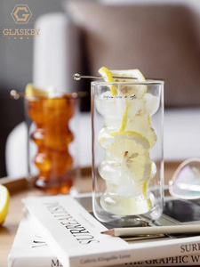 แก้วกาแฟแบบใสสองชั้นของขวัญวันหยุดคริสต์มาสแก้วกาแฟบอโรซิลิเกตแก้วมัคแก้วชานม - Product Image 1