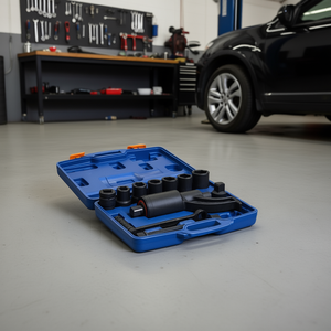 Juego de llaves de torque multiplicadoras de 7 piezas en azul y negro con estuche de transporte para tuercas de rueda y accesorios - Product Image 2