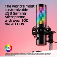 HYPERX Quadcast 2S Mikrofon Profesional RGB yang Ditingkatkan Pencahayaan Kustom yang Dipersonalisasi Peredam Kejut Baru Kualitas Suara Canggih