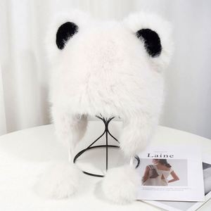 Nouveauté hiver, bonnet en fourrure pour femme, couleur unie, mignon, pompon, protège-oreilles, bonnet pour temps froid, bonnets en fourrure d'hiver - Product Image 6