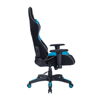 Chaise de jeu noire et bleue avec appui-tête et coussin lombaire Stock rentable pour le bureau ou les jeux Produit informatique