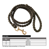 Laisse pour chien tressée à la main, en corde d'escalade robuste, avec clip métallique, laisse durable
