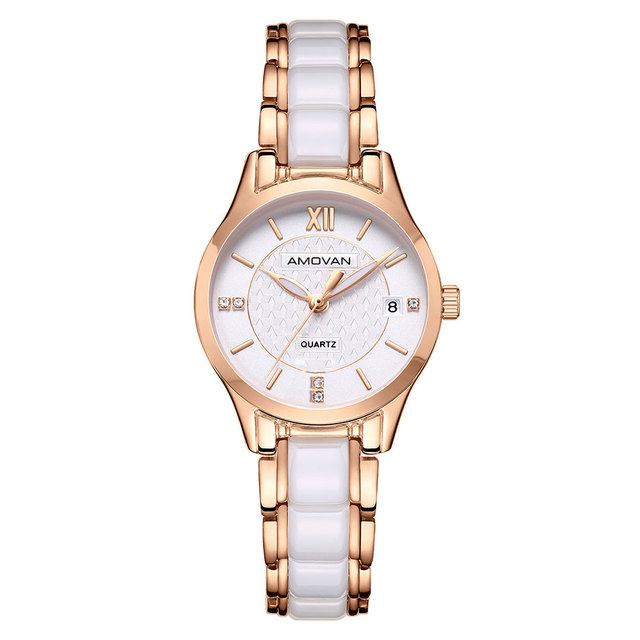 Luxury Design Fashion Lady Watch Stainless Steel Case Ceramic Watch Strap Latest Glass Dial SEIKO Movement OEM Order Accepted