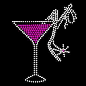 Nuovo gioiello Martini strass trasferimento Hot Fix ferro su Patch Martini in vetro <span class=keywords><strong>scarpe</strong></span> strass Design motivo di trasferimento per T-Shirt - Product Image 3