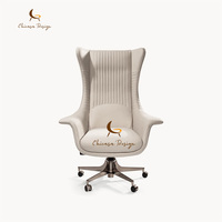 Fauteuil de bureau de luxe à dossier haut, chaise pivotante rembourrée haut de gamme, chaise ergonomique à dossier haut, chaise de direction pour villa
