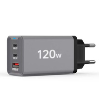 Chargeur mural USB-C 120W à 3 ports avec prise EU US UK, charge rapide USB Type C PD, charge rapide Type-C 3.0, adaptateur pour téléphone portable