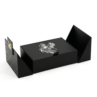 Boîtes d'emballage de chocolat personnalisées de qualité supérieure à double porte Boîte cadeau en papier noir de luxe