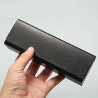 Étui à lunettes en cuir noir de haute qualité, style luxueux, unisexe, texture tissée, couvercle supérieur et inférieur, emballage en boîte souple, Huicheng HC-226