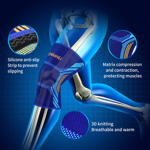 Kunli ปลอกพยุงข้อเข่า, ปลอกป้องกันการลื่นสำหรับเล่นวอลเลย์บอลวิ่งคู่ Basketball1 - Product Image 2