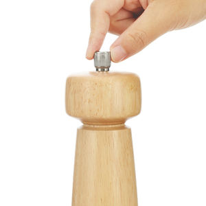 Melhor Premium Sal De Madeira e Pepper Mill Set com Aço Inoxidável Decor Ring Rubber Wood Spice Grinder Monarch Estilo - Product Image 6