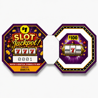 Tarjetas Populares de Diseño Personalizado con Corte Troquelado Octogonal, con Ventana Única y Pestaña de Extracción, Impresión de Seguridad, Temática de Casino, Tarjetas de Revelación Desprendibles