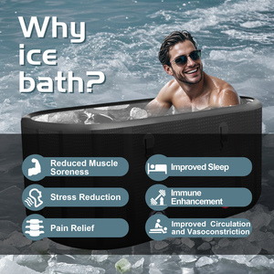 Grande baignoire ronde pliable économique en plastique pour l'extérieur, baignoire portable autoportante pour bain froid ou glacial pour adultes - Product Image 4
