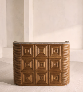 Credenza per Sala da Pranzo Realizzata con Cura in Marmo e Legno di Quercia Mobile Contenitore Buffet - Product Image 5