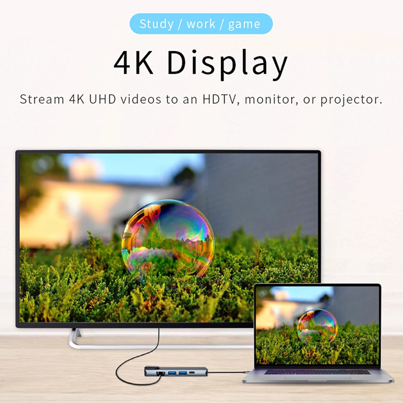 Hub usb tipo c 5 in 1, hub hdtv 4k usb c para gigabit ethernet rj45 lan adaptador para mac kitap pro yıldırım 3 USB-C