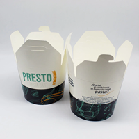 Boîte à pâtes biodégradable personnalisée avec logo OEM, en papier kraft avec gaufrage et laminage mat